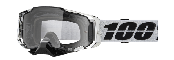 Brýle 100% ARMEGA Goggle Clear Lens černo stříbrné