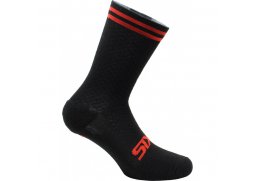 SIXS Merinos ponožky černá/červená I.